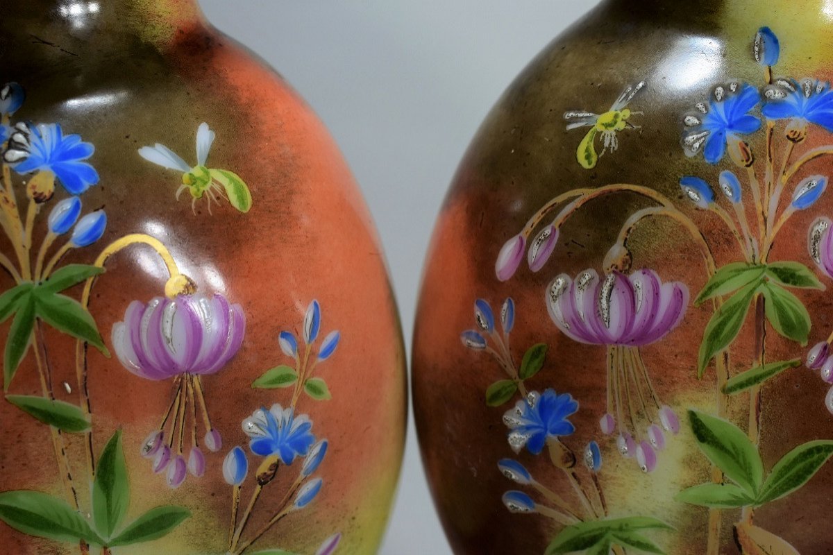 Paire de Vases En Opaline Saint-Louis-photo-3