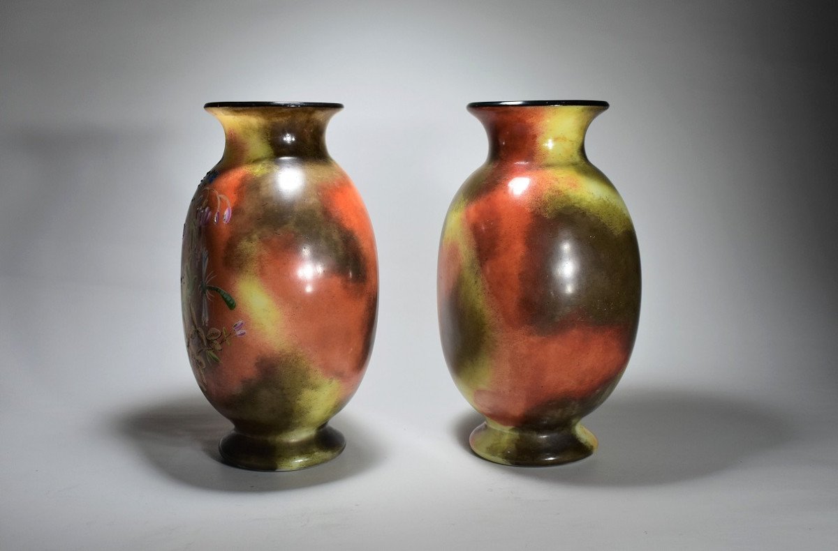 Paire de Vases En Opaline Saint-Louis-photo-4