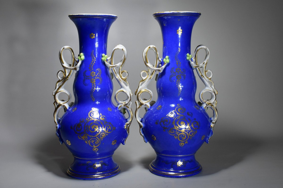 Paire De Vases En Porcelaine . XIX ème-photo-6