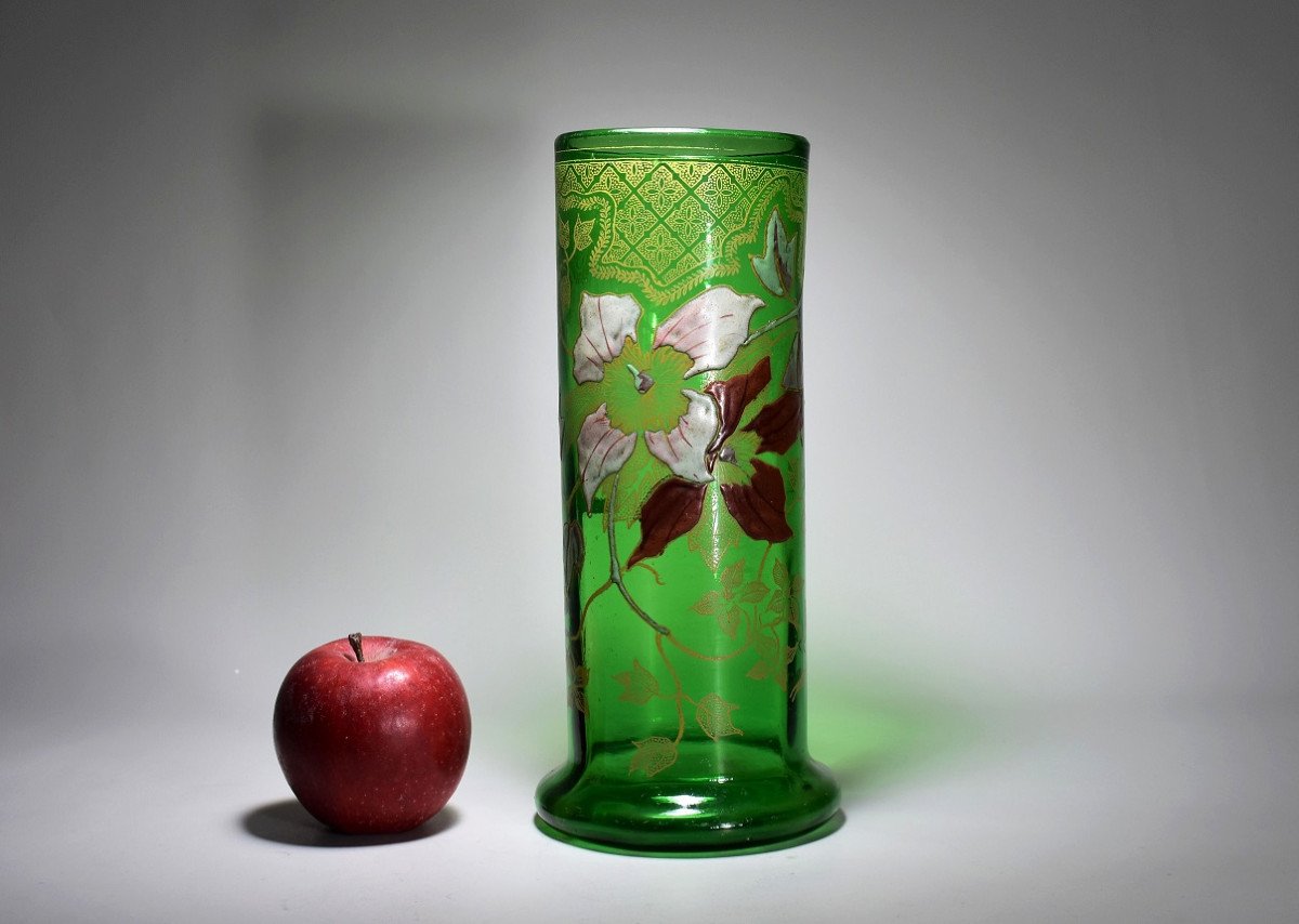 Enamelled Glass Vase, Legras-montjoye Saint-denis, 1900-photo-2
