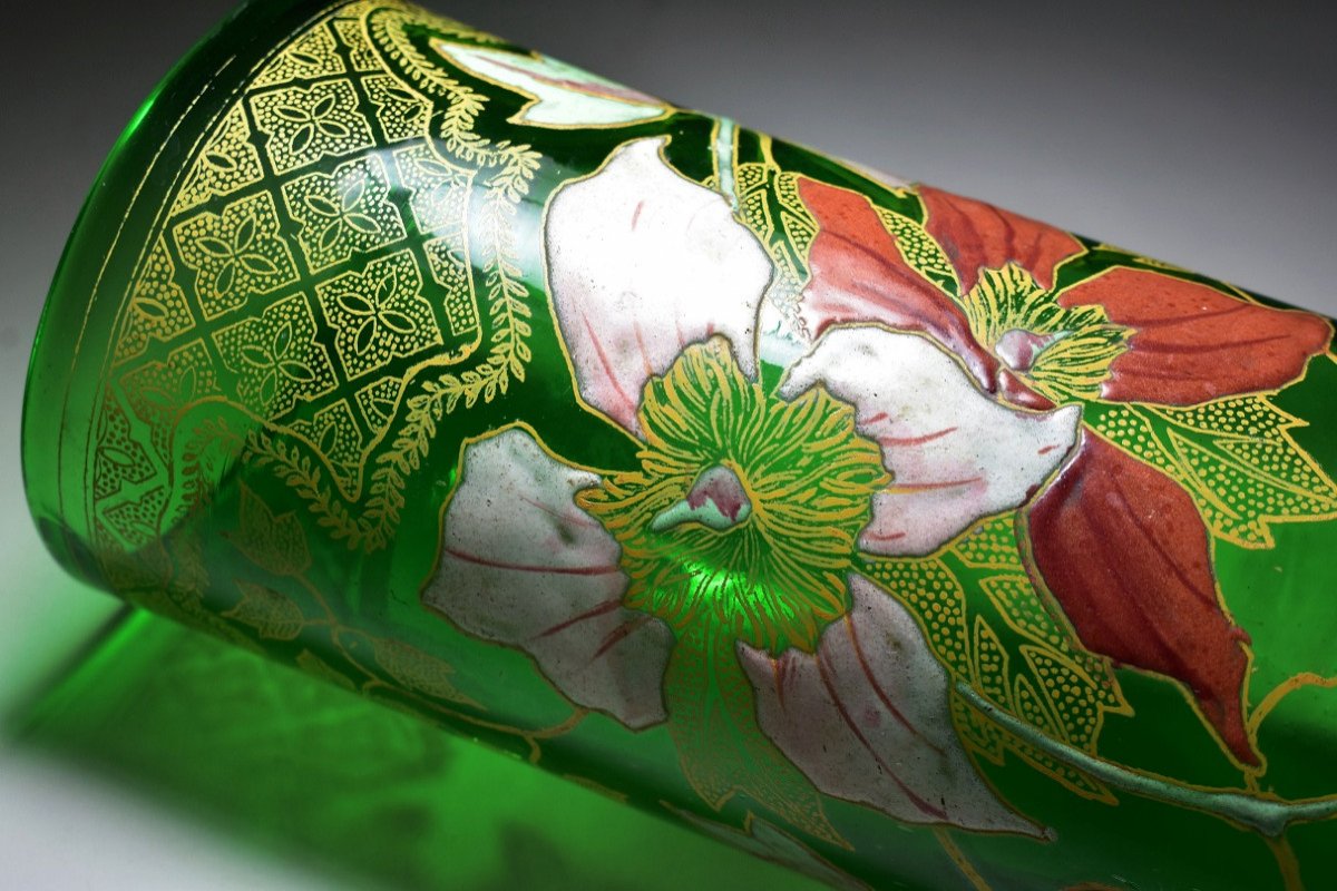 Vase En Verre émaillé, Legras-montjoye Saint- Denis, 1900-photo-4
