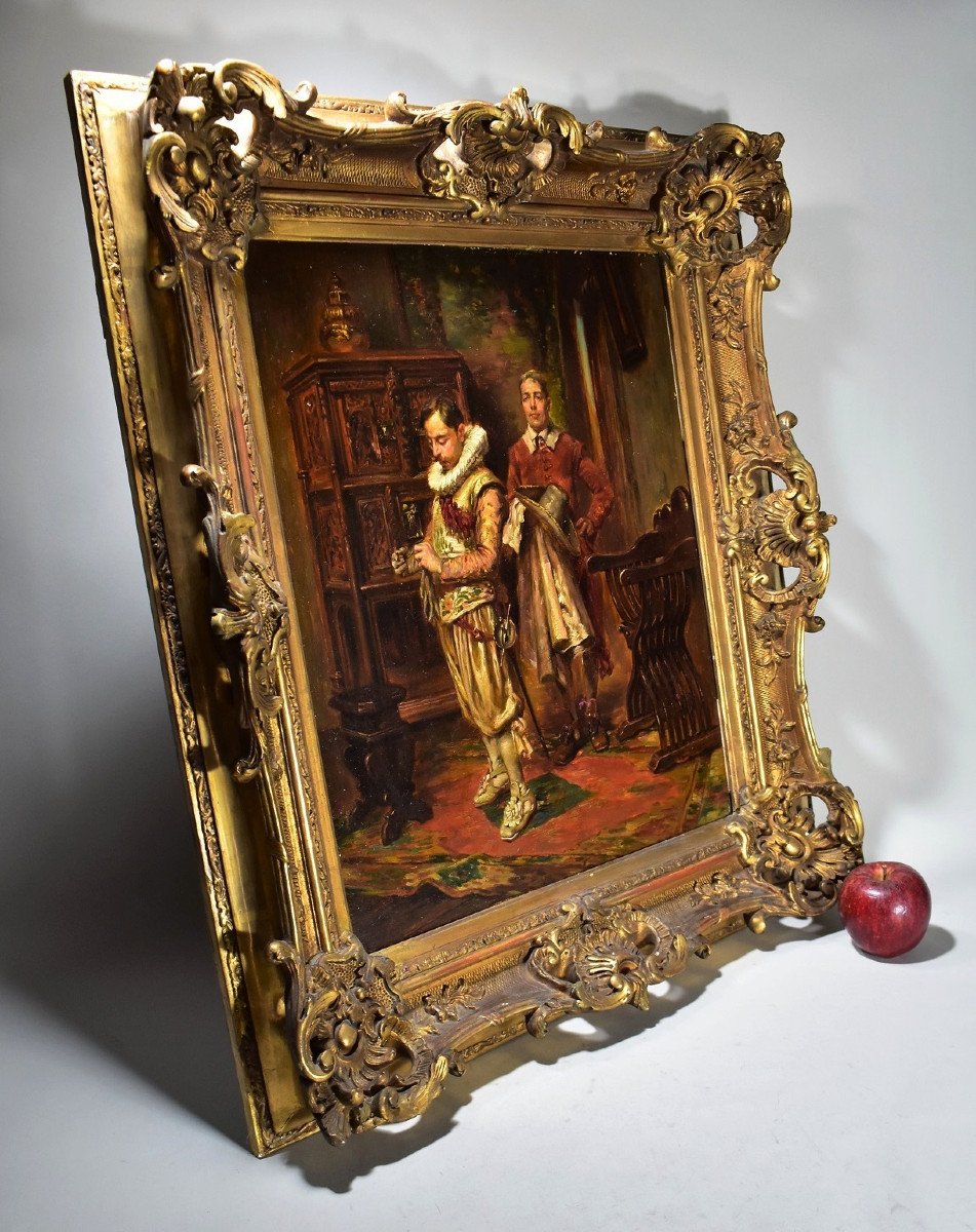 Tableau Huile Sur Bois. XIXème-photo-6