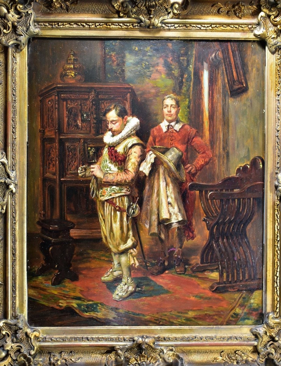 Tableau Huile Sur Bois. XIXème