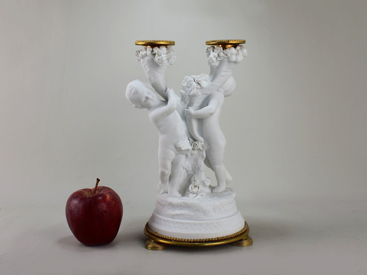 Candlestick In Sèvres Porcelain Biscuit. XIXth-photo-2