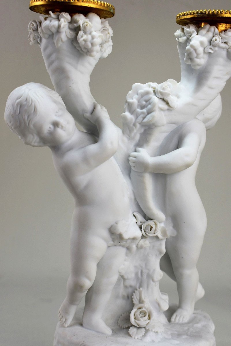 Candlestick In Sèvres Porcelain Biscuit. XIXth-photo-5