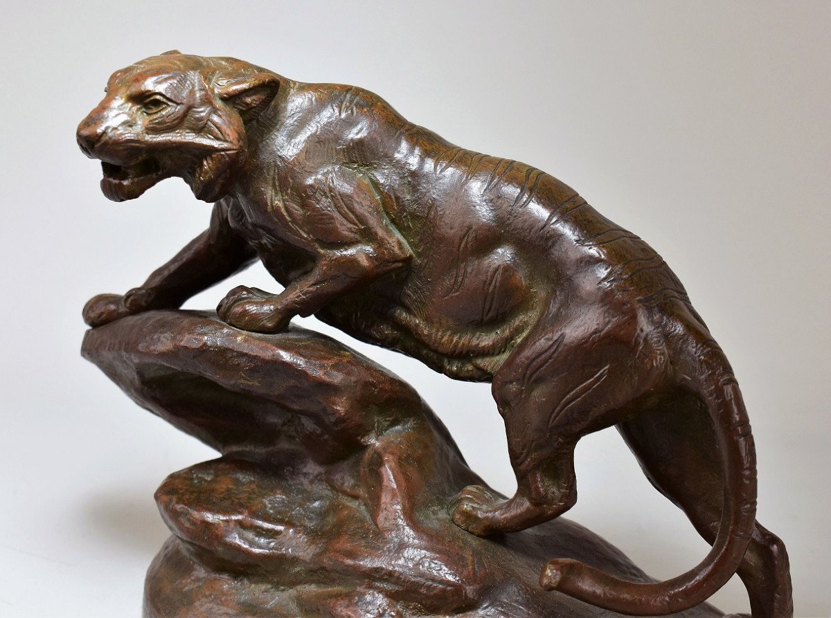Bronze La Tigresse Par Clovis Edmond Masson.xixème