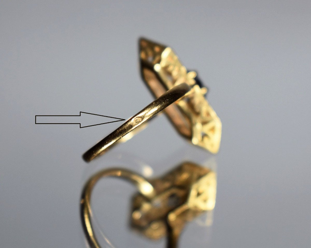 Bague En Or Avec  Saphire Et Diamants-photo-5