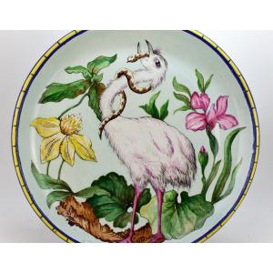 Large Creil And Montereau Earthenware Dish. 19th Century