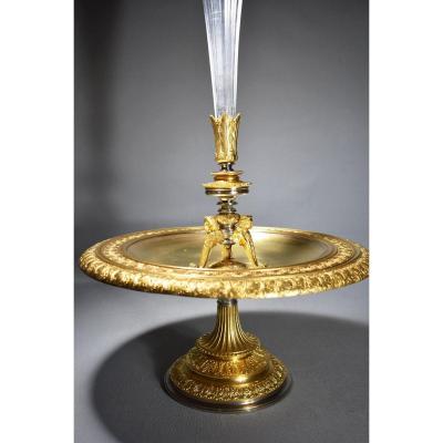 Centre De Table En Cristal Et Bronze. Auguste Klein