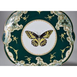 Belle Assiette En Porcelaine De Limoges.fin 19ème