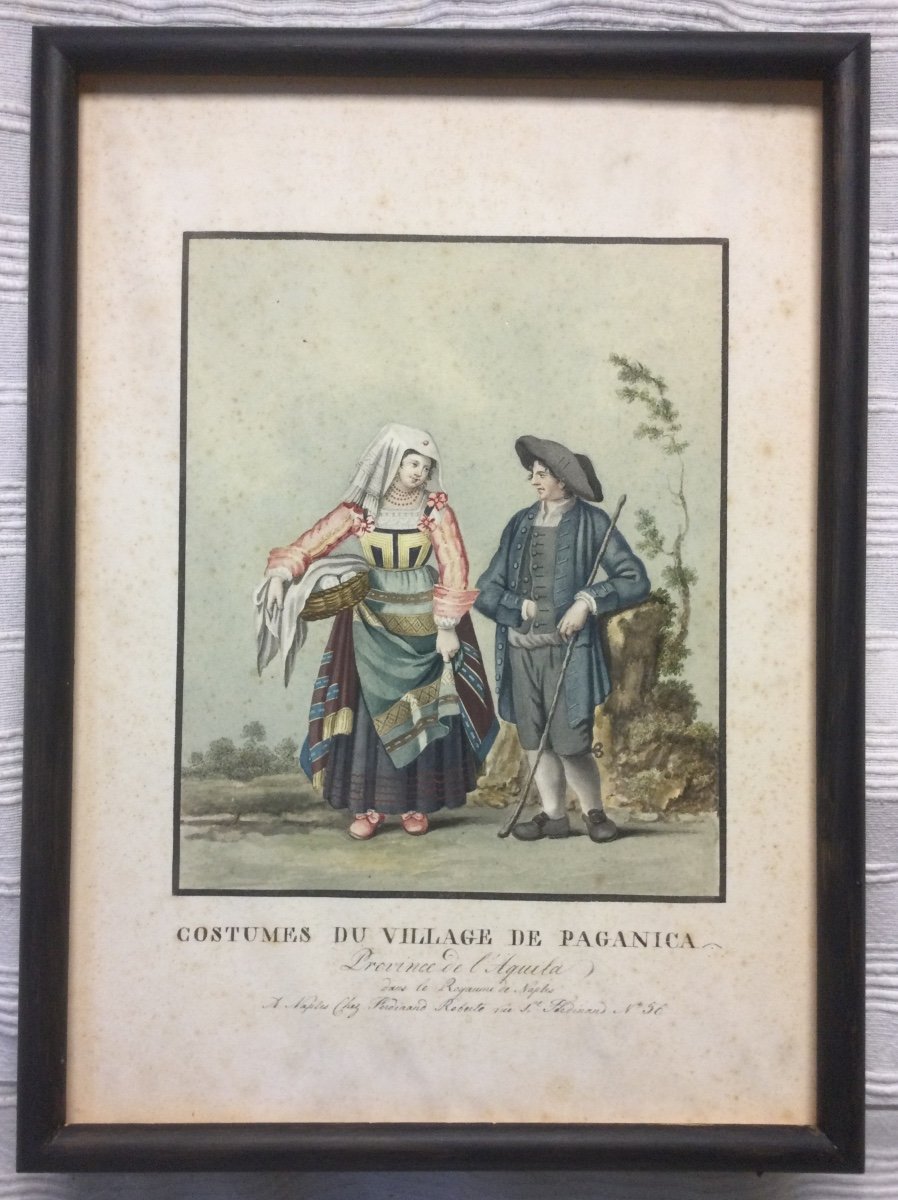 Gouaches. Neapolitan Costumes. 19th-photo-2