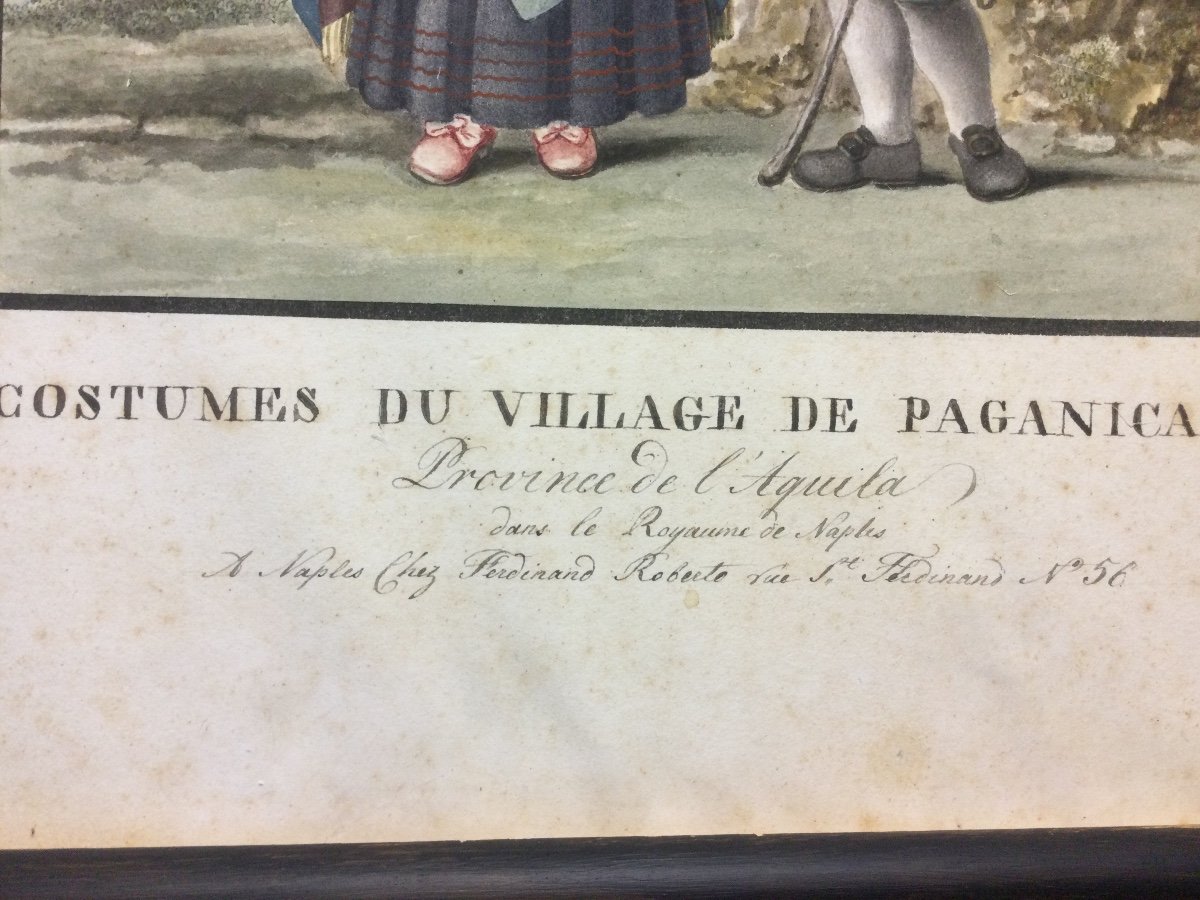 Gouaches. Costumes Napolitains. 19ème-photo-4