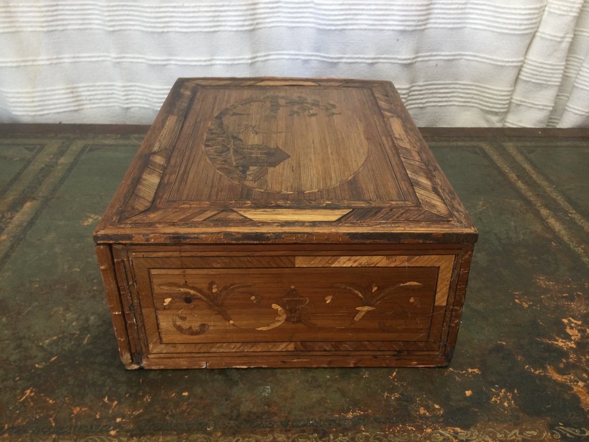 Straw Marquetry Box, Early 19th Century-photo-3
