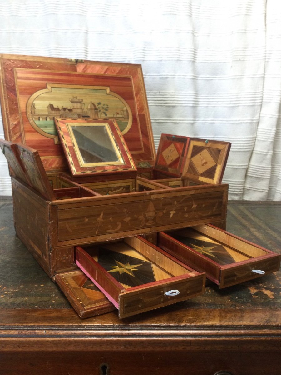 Straw Marquetry Box, Early 19th Century