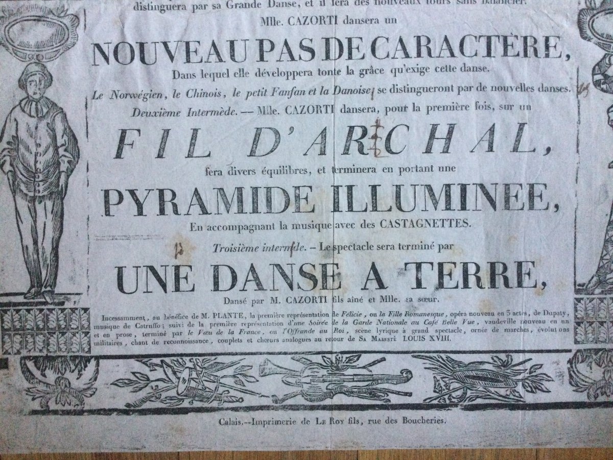 Affiche De Théâtre, Calais, 1816.-photo-3