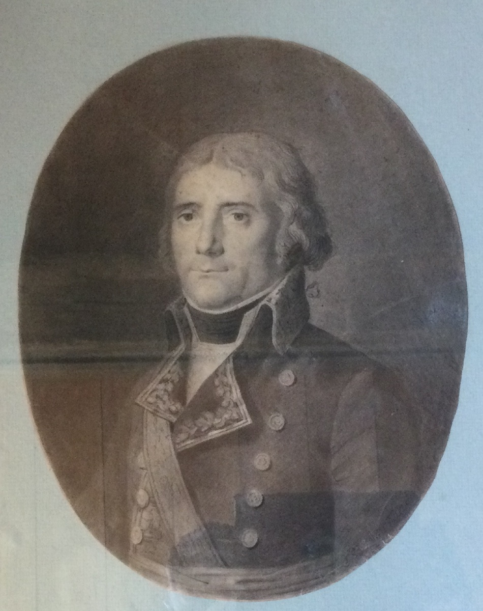 portait au fusain d'un officier d'empire, 19ème siècle-photo-2