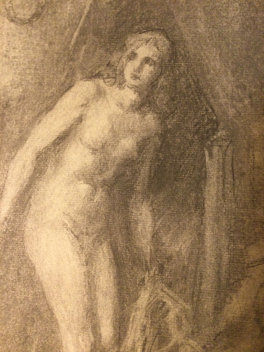 Dessin au Fusain, Vergeaud, 19ème siècle-photo-2