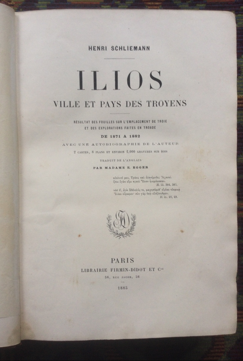 Ilios, Henri Schliemann, Firmen Didot, 1885.