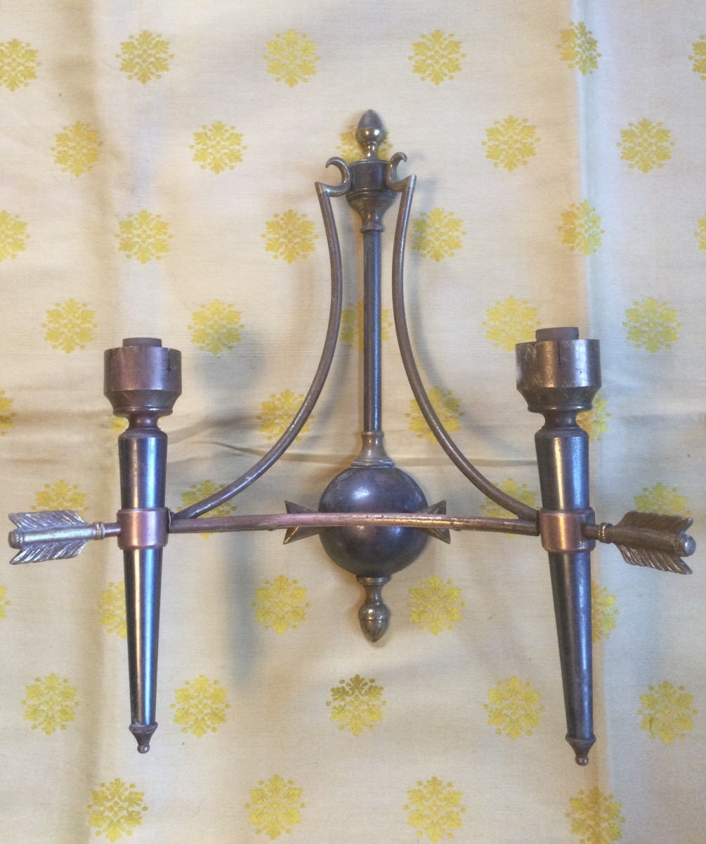 Paire d'appliques de style directoire, mid 20ème siècle.-photo-2