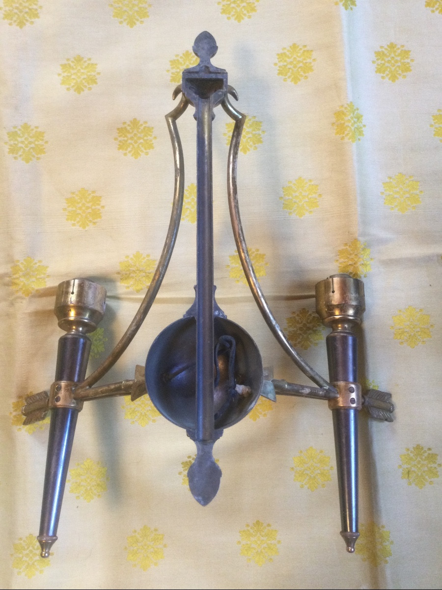 Paire d'appliques de style directoire, mid 20ème siècle.-photo-4