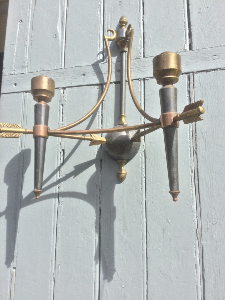 Paire d'appliques de style directoire, mid 20ème siècle.-photo-2