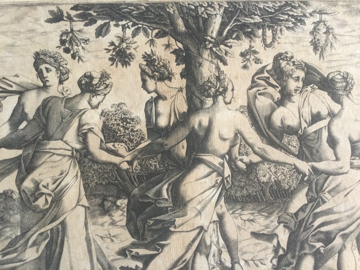 Dance Of The Dryads Around An Oak Tree, Boyvin, 16th Century.-photo-2