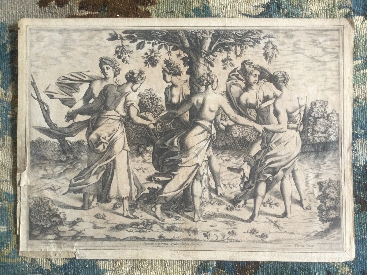 Dance Of The Dryads Around An Oak Tree, Boyvin, 16th Century.