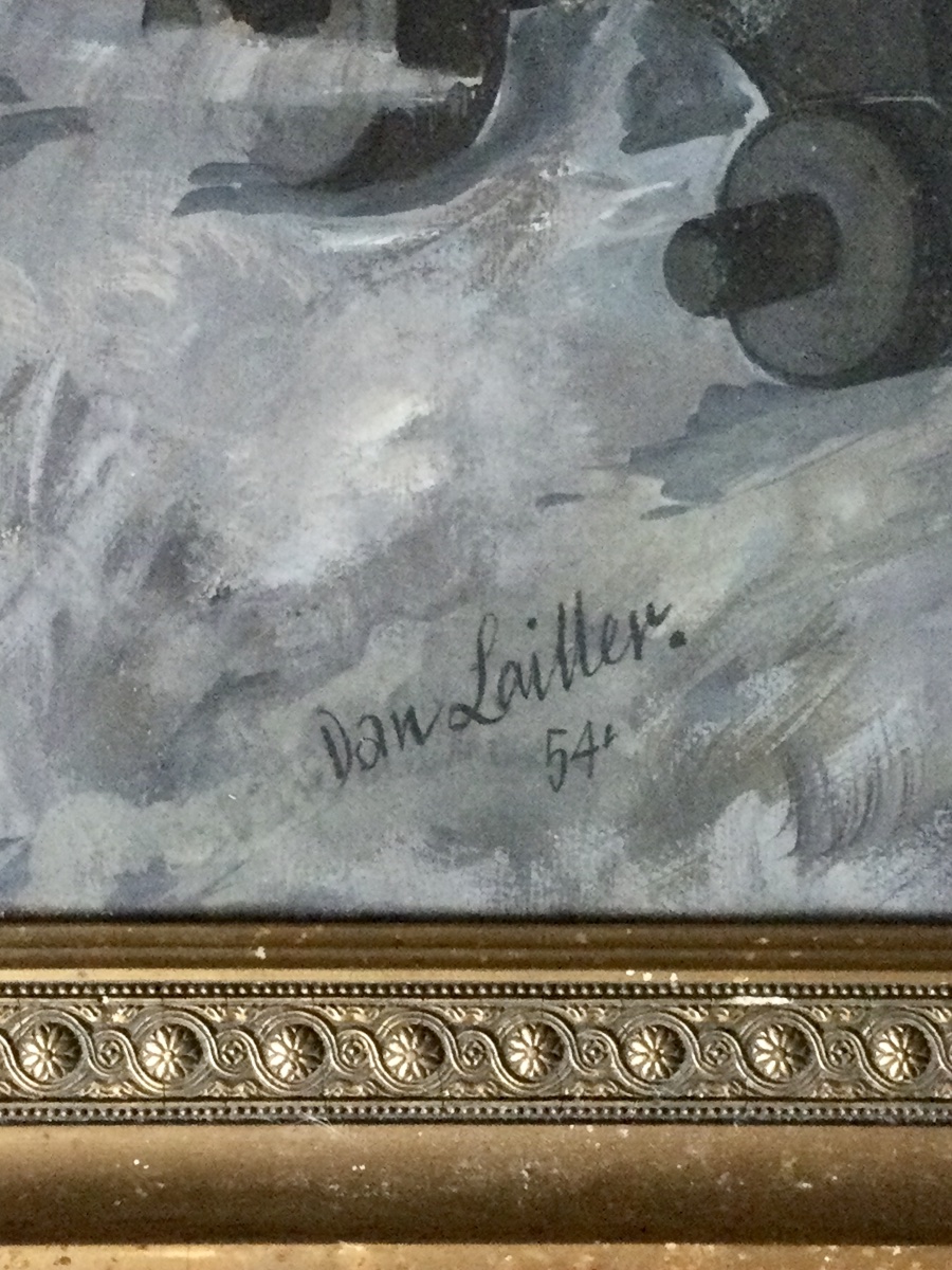 Surcouf au Combat, gouache, Marine, Signée  Dan Lallier, 1954.-photo-3