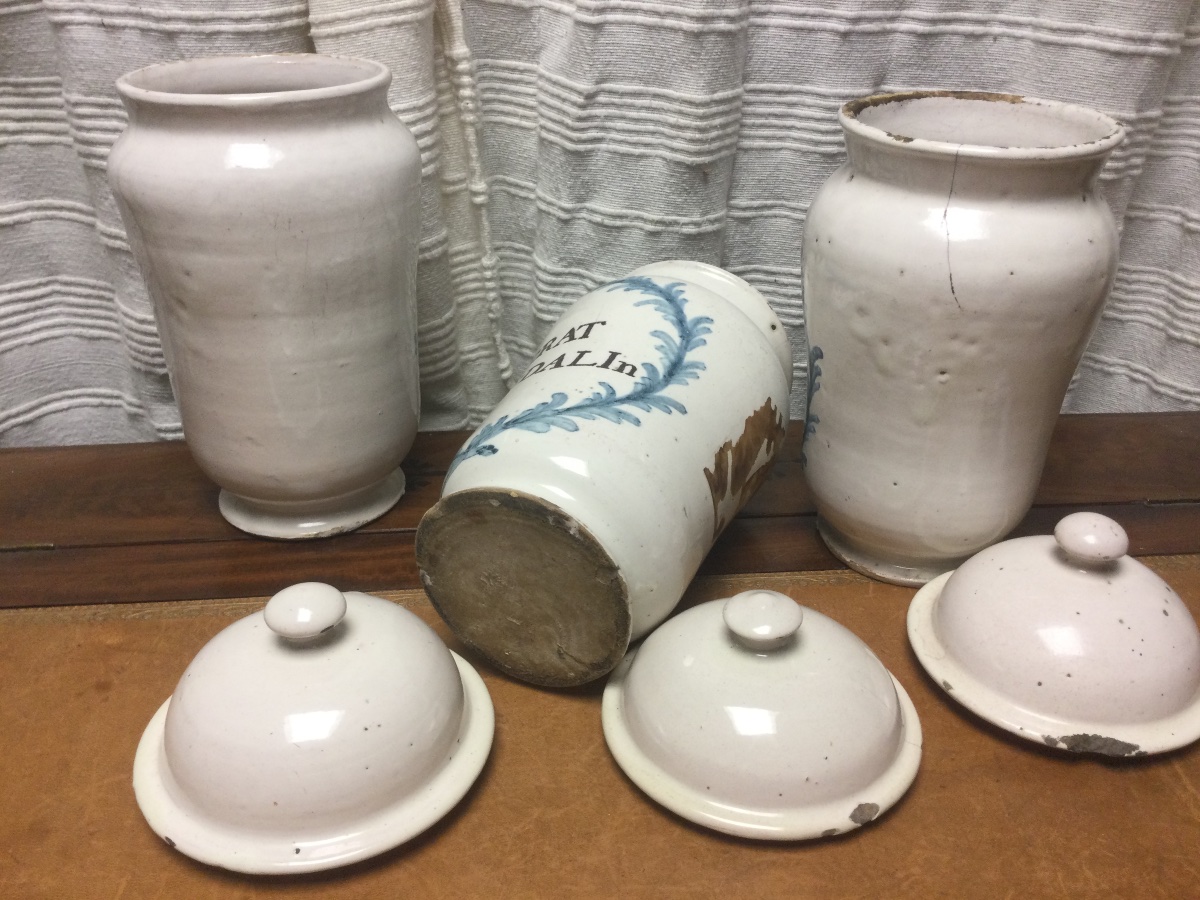 Pharmacy Jars, Earthenware, 18th Century.-photo-3