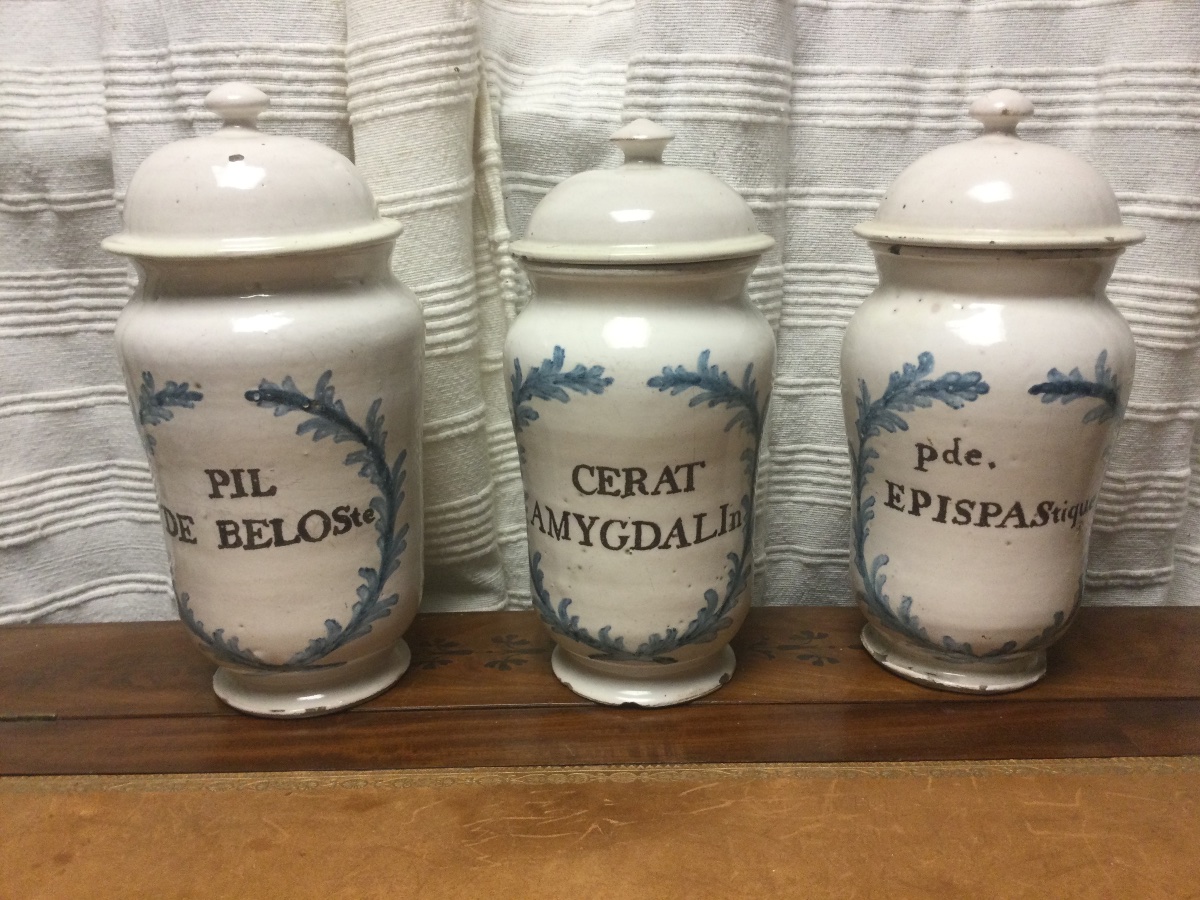 Pharmacy Jars, Earthenware, 18th Century.
