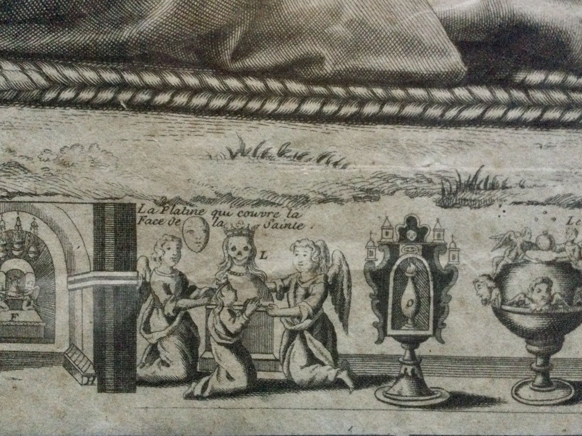 Gravure  populaire de Marie Madeleine, chez Basset à Paris. 18ème siècle.-photo-3