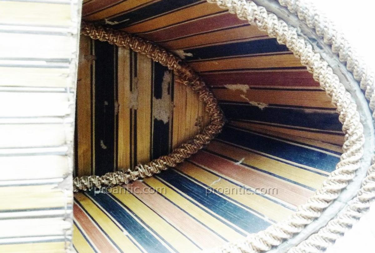 Basket, Marquetry Of Straw, 19th.-photo-5