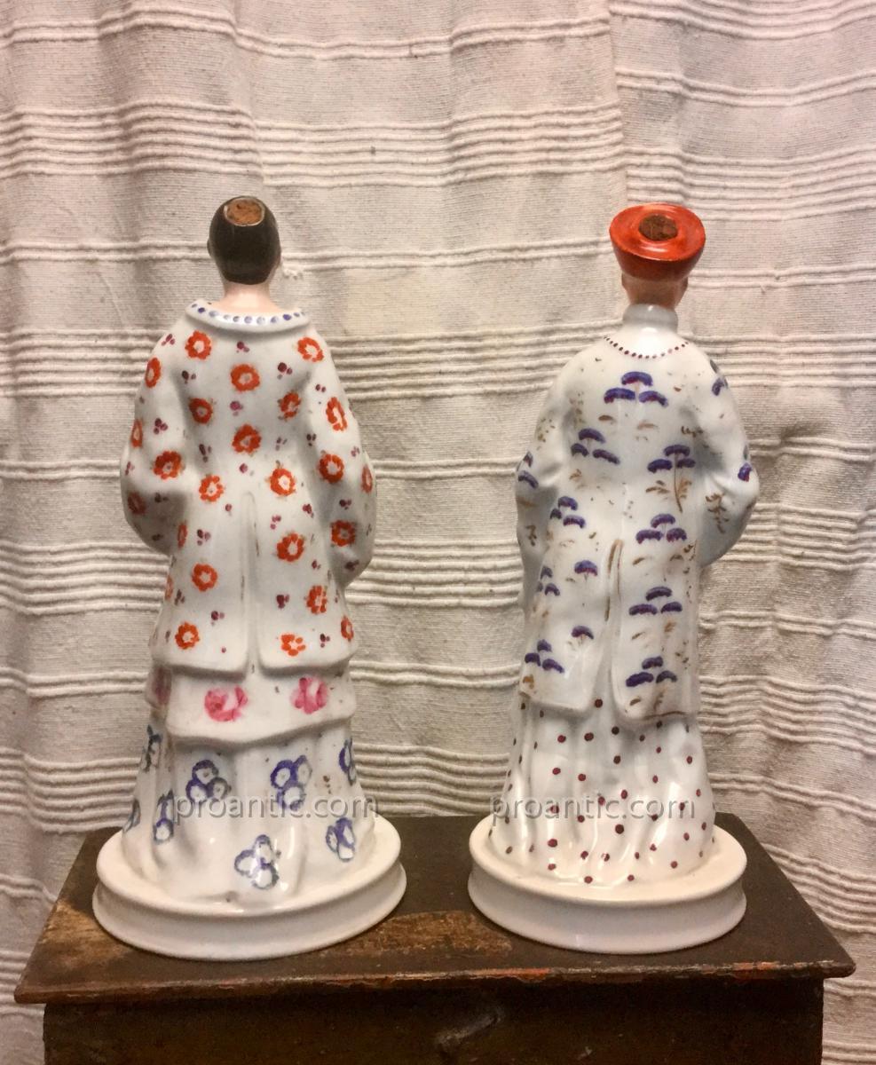 Pair Of Flasks In Chinese, Old Paris, 19th.-photo-3