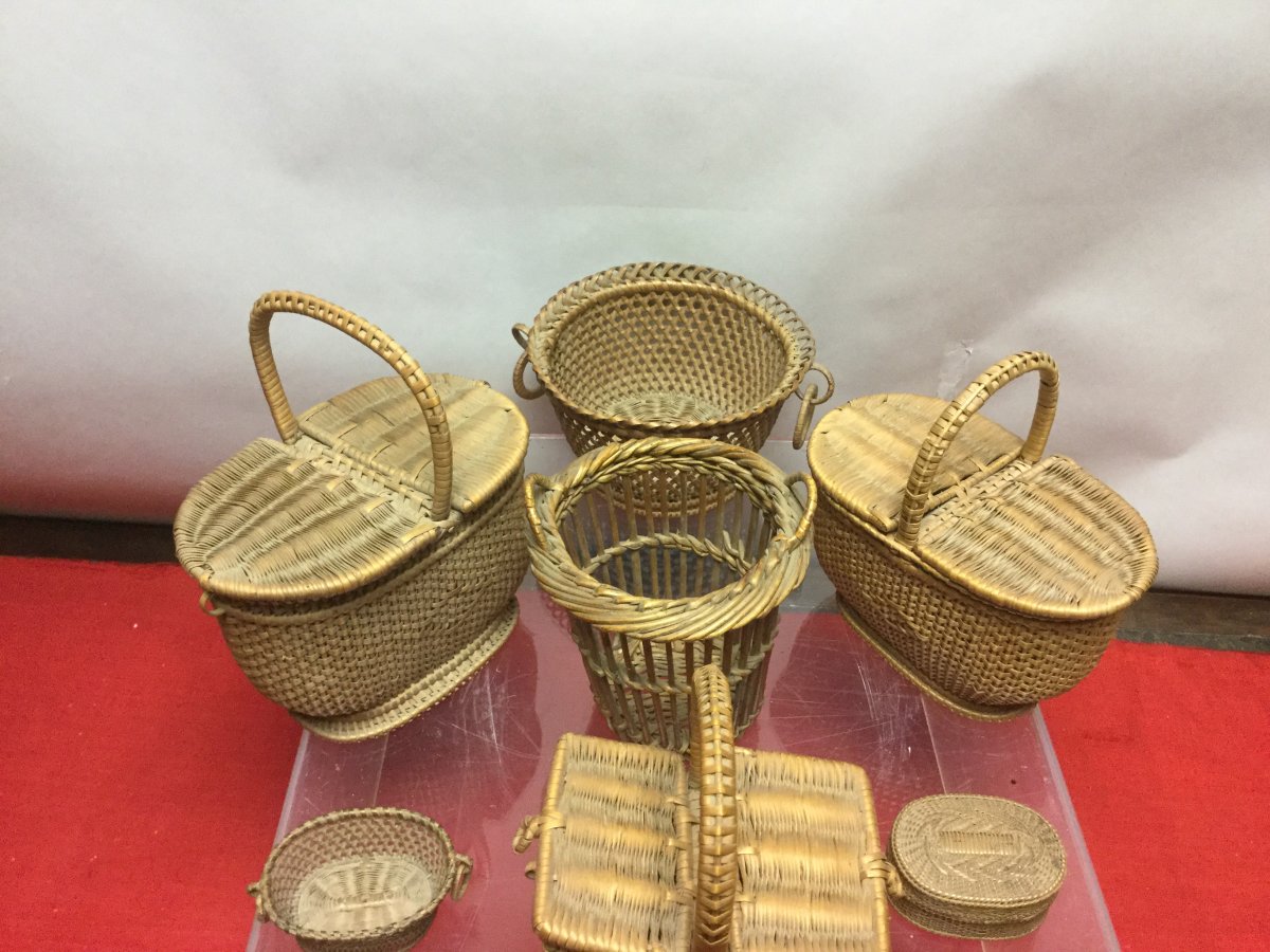 Lot Of Small Baskets, 19th Century.-photo-2