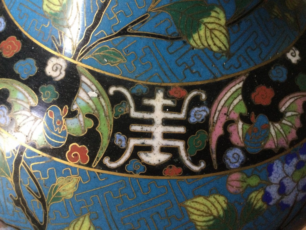 19th Century Cloisonne Enamel Vase.-photo-4