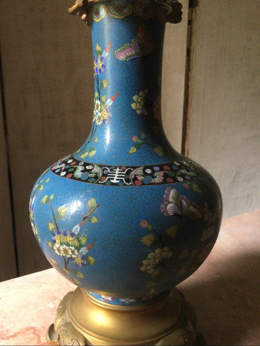 19th Century Cloisonne Enamel Vase.-photo-2