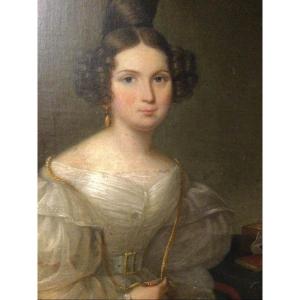 Portrait Romantique, huile sur carton toilé, vers 1830.