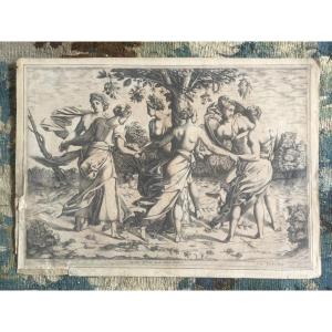 Danse des Dryades autour d'un chêne, Boyvin, 16ème siècle.