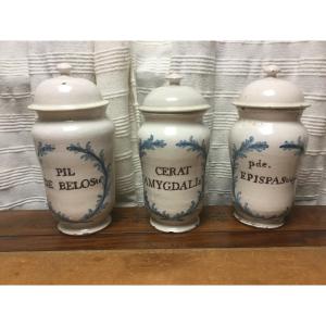 Pharmacy Jars, Earthenware, 18th Century.
