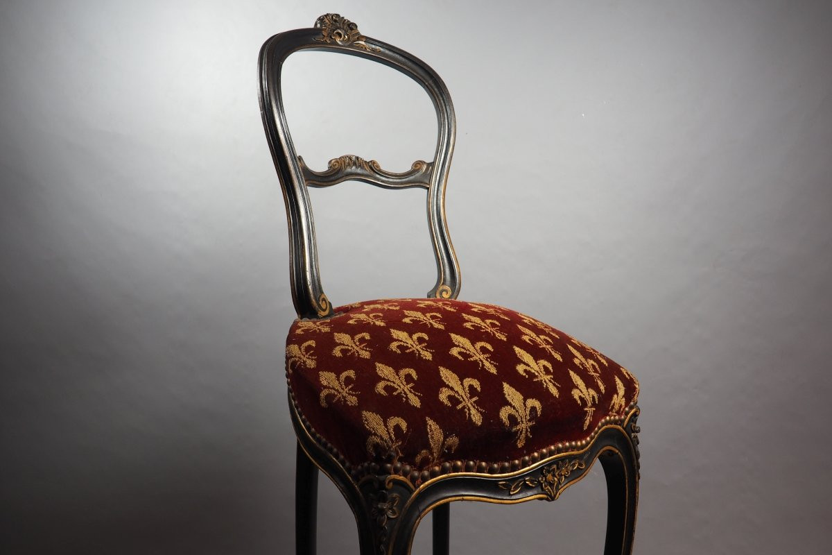 Napoleon III Style Louis XV Fleur-de-lis High Chair      -photo-4