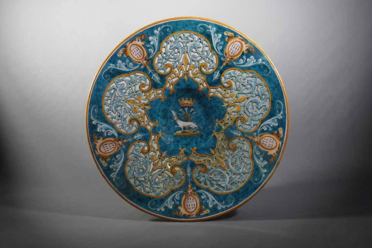 Médaillon mural en faïence de Blois – Grand plat 44 cm -  Gaston Bruneau-photo-2