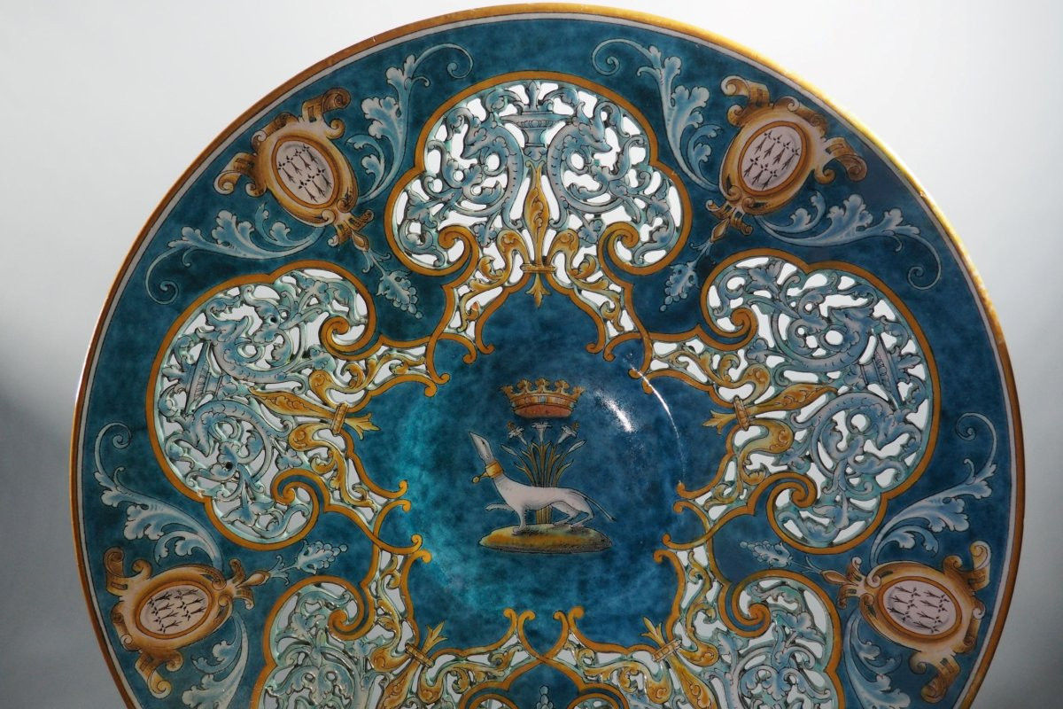 Médaillon mural en faïence de Blois – Grand plat 44 cm -  Gaston Bruneau-photo-4