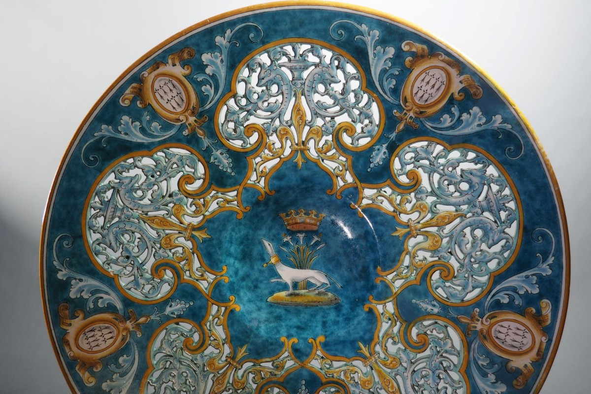 Médaillon mural en faïence de Blois – Grand plat 44 cm -  Gaston Bruneau