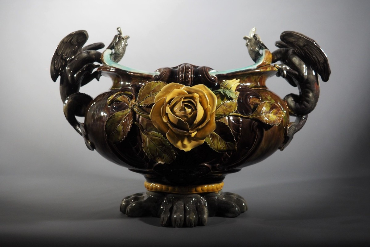 Earthenware Planter, Slip-decorated, Late 19th Century