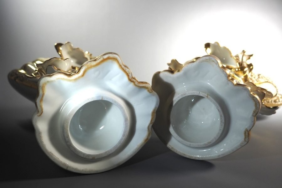 Paire de vases en porcelaine de Paris XIXe-photo-6