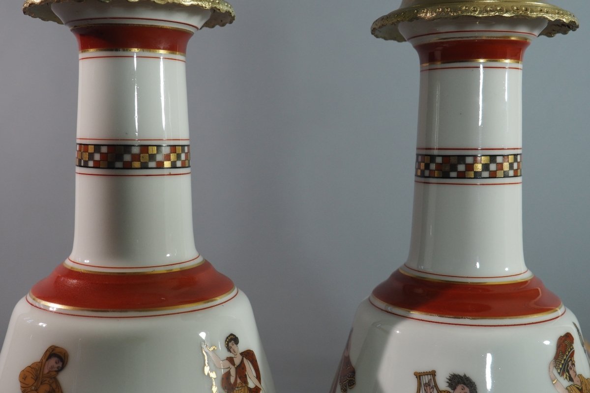 Paire de lampes à huile à décor mythologique – France vers 1820–1850-photo-4