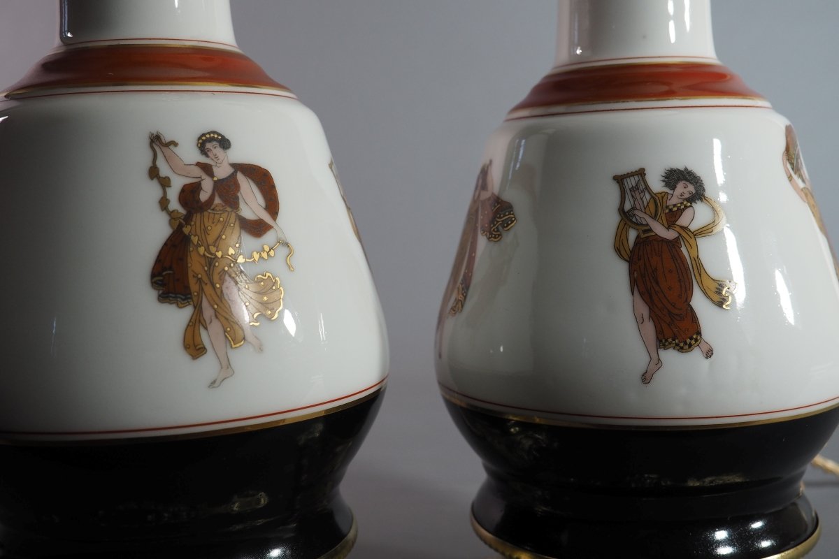 Paire de lampes à huile à décor mythologique – France vers 1820–1850-photo-8