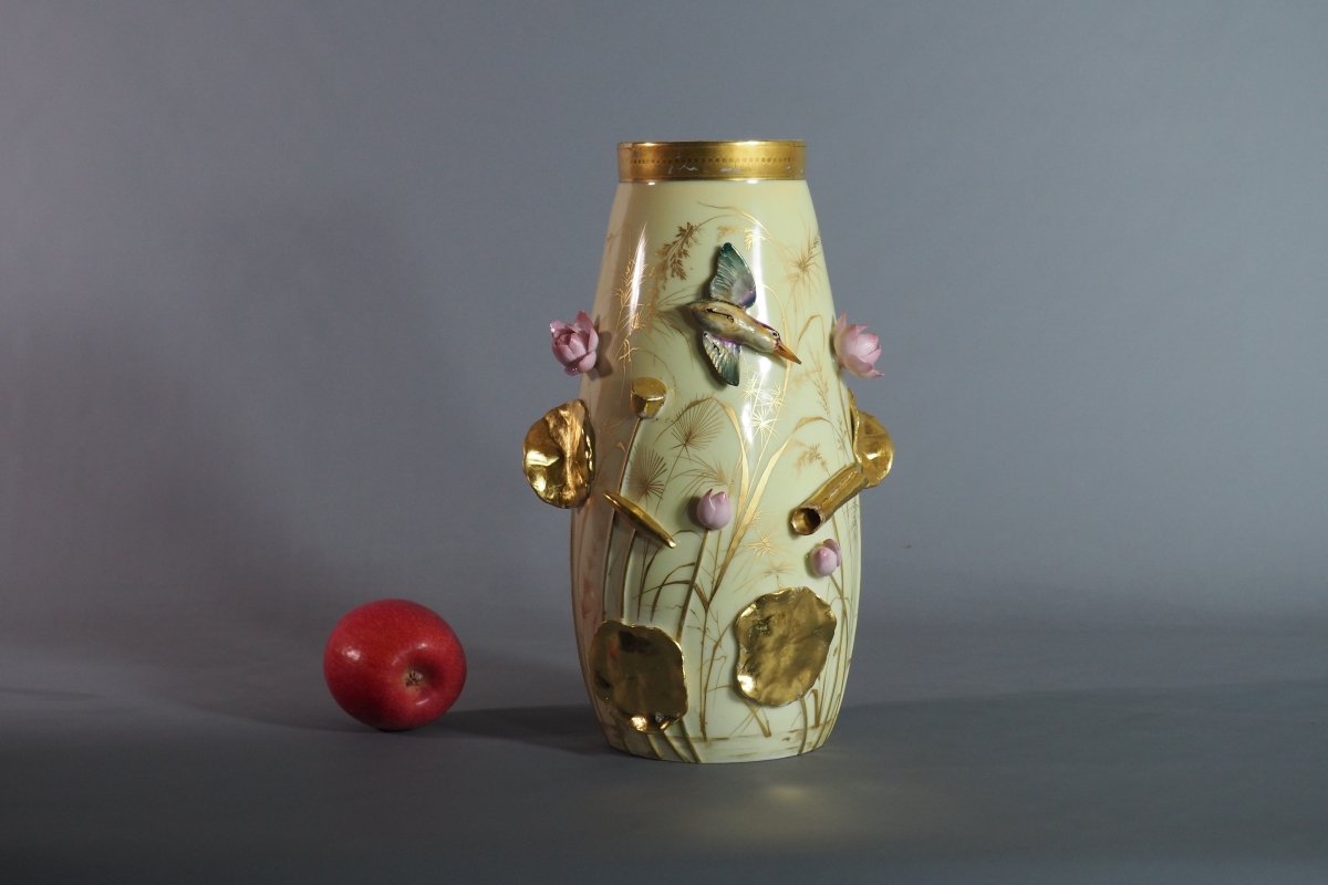 Vase de Limoges – Gibus & Redon – japonisme – Art nouveau-photo-2
