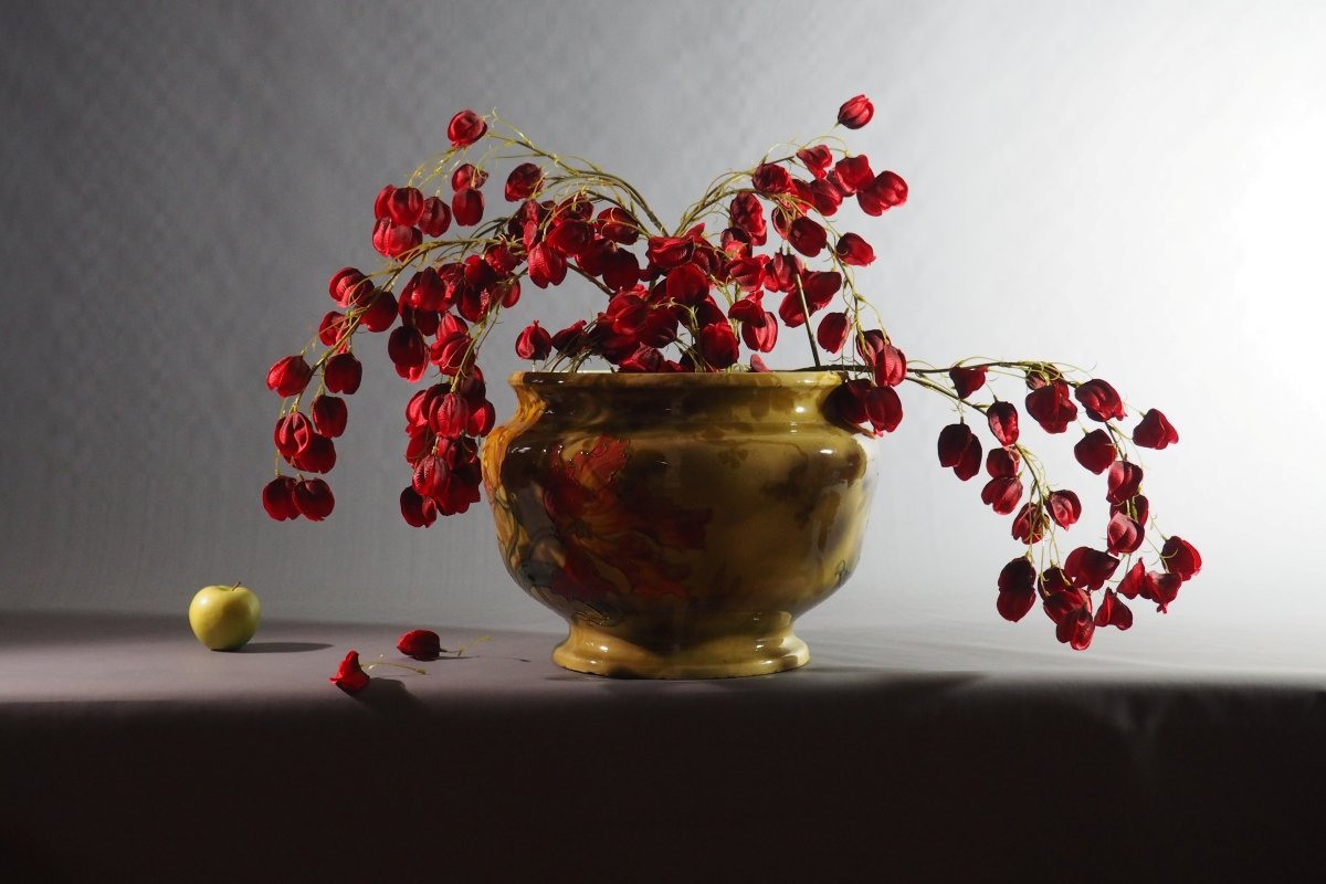 Grand cache-pot en faïence Art nouveau-photo-4
