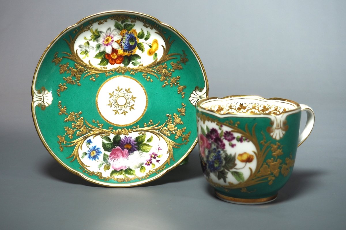 Cup And Saucer – 19th-century Parisian Porcelain – Rihouet-photo-2